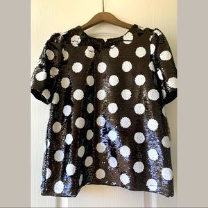 Sequin Boxy Polka Dot blouse
